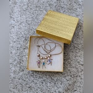 Sterling Silver (925) Birthstone Baby-Charm Necklace
